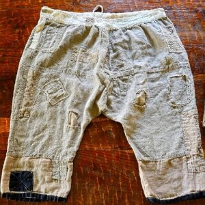 Magnolia PearlPatchwork Linen Pants..small Bleach Spot On Leg